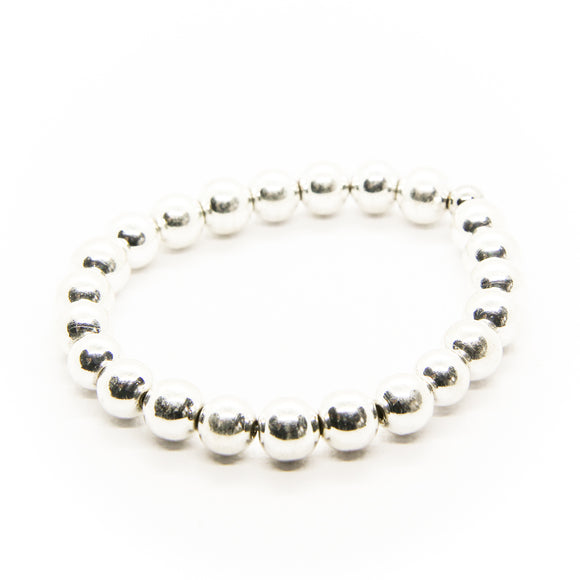 Synthetic Hematite - silver (8mm)