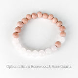 MIX-AND-MATCH Rosewood and Rose Quartz 3-Bracelet Set